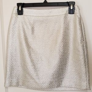 NEW Banana Republic Foiled Tweed Skirt-Cream, Sz 0
